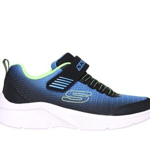 Skechers / Microspec Zorva / Black / Blue / Lime Sneaker / Youth 5
